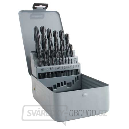 Sada vrtáků HSS 25 ks (1,0-13,0mm), plechový box