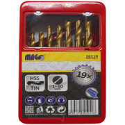Sada vrtáků HSS TiN 19 ks (1,0-10,0mm), plechový box Sada vrtáků HSS TiN 19 ks (1,0-10,0mm), plechový box gallery main image