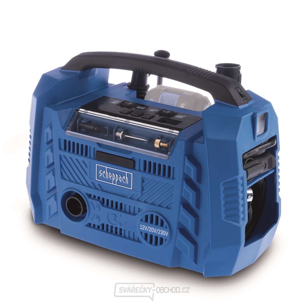Scheppach Air Force 6 hybridní kompresor (20 V aku, 12 V, 230 V)