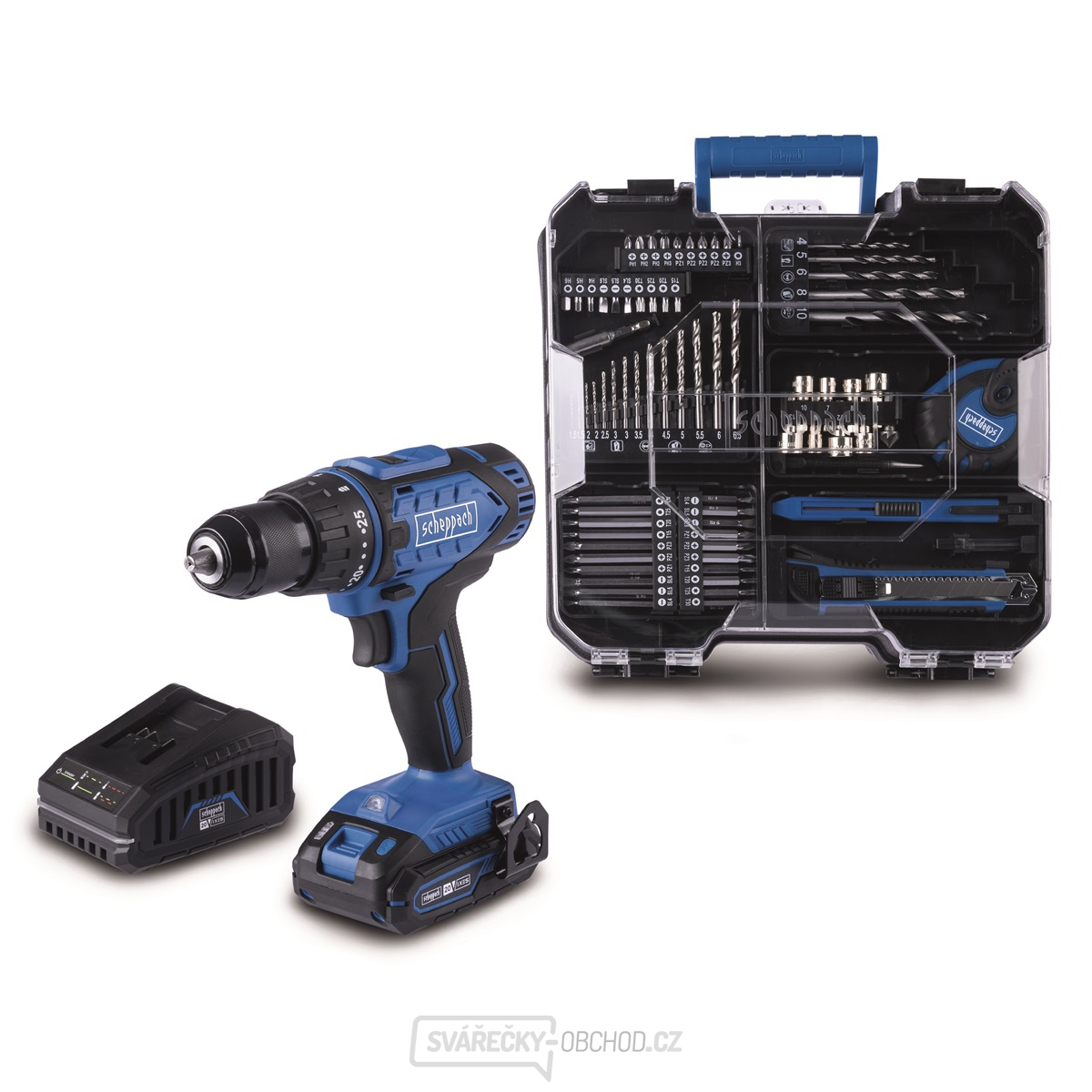 Scheppach C-DTB74/1-X aku 20 V set vrtacího šroubováku a příslušenství