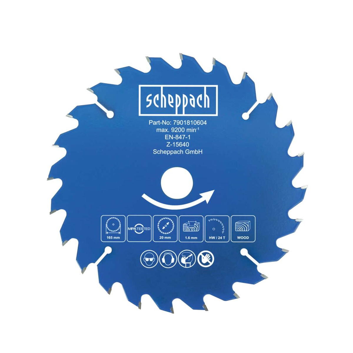 Scheppach Řezný kotouč pr. 165/20, 24 zubů 7901810604