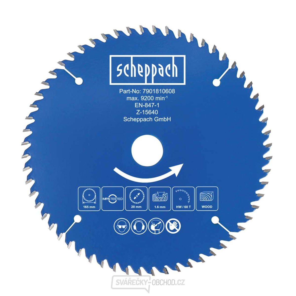 Scheppach Řezný kotouč pr. 165/20, 60 zubů 