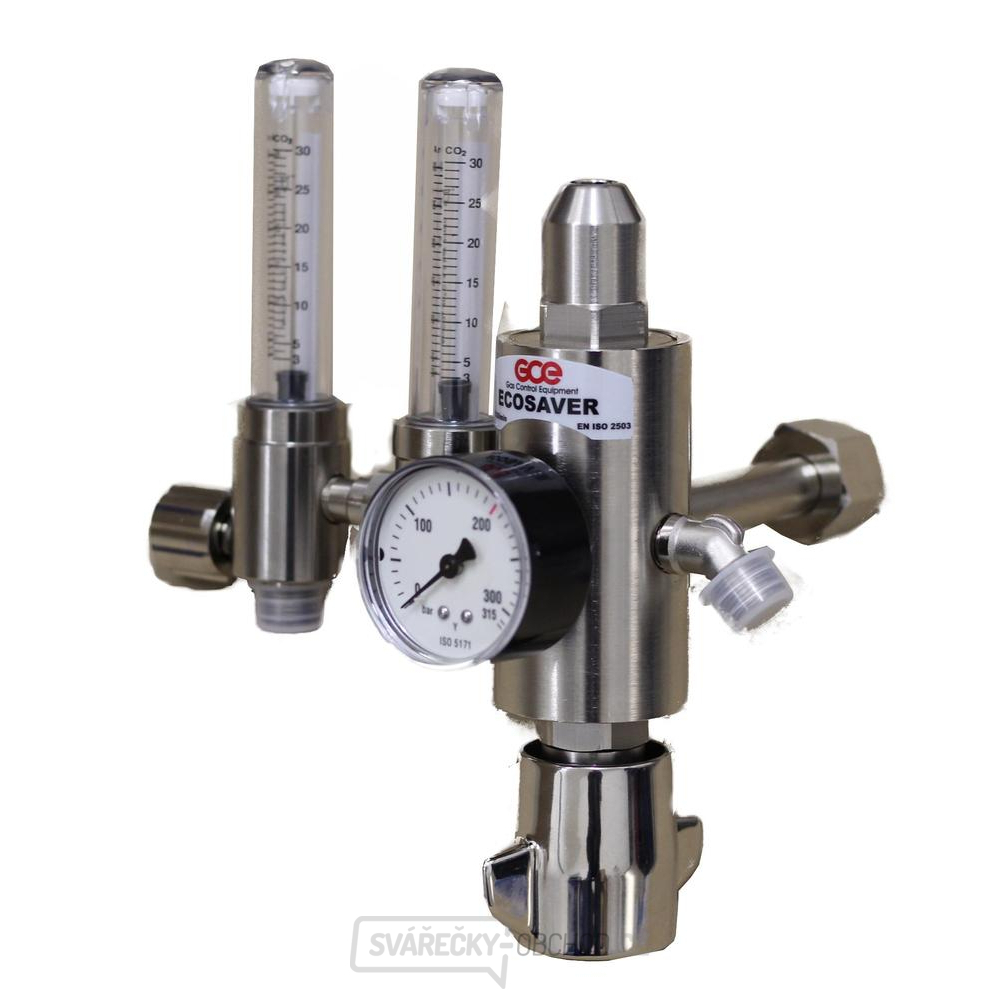 Ventil se spořičem plynu ECOSAVER s 2 průtokoměry
