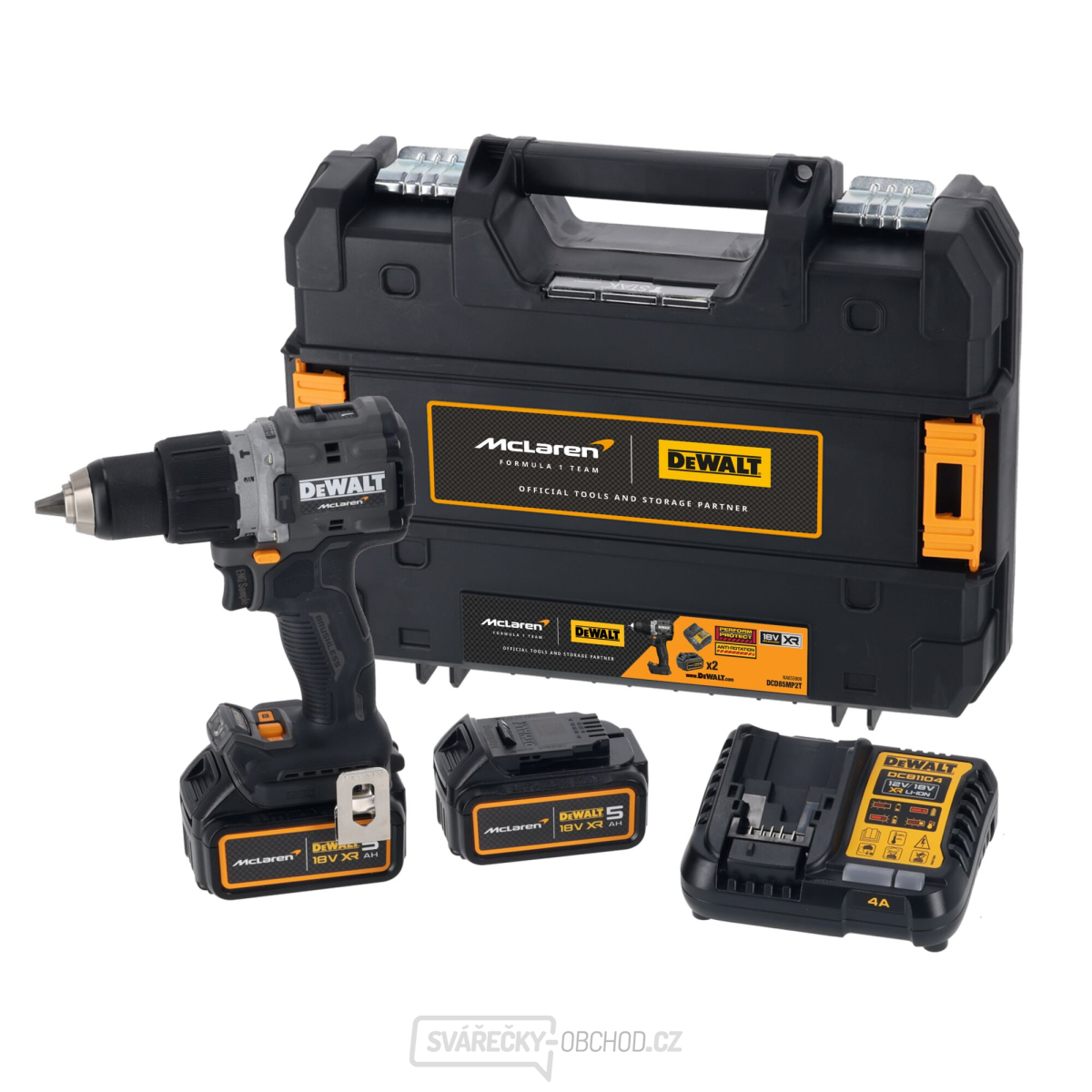 DeWalt McLaren příklepová vrtačka DCD85MP2T + příslušenství