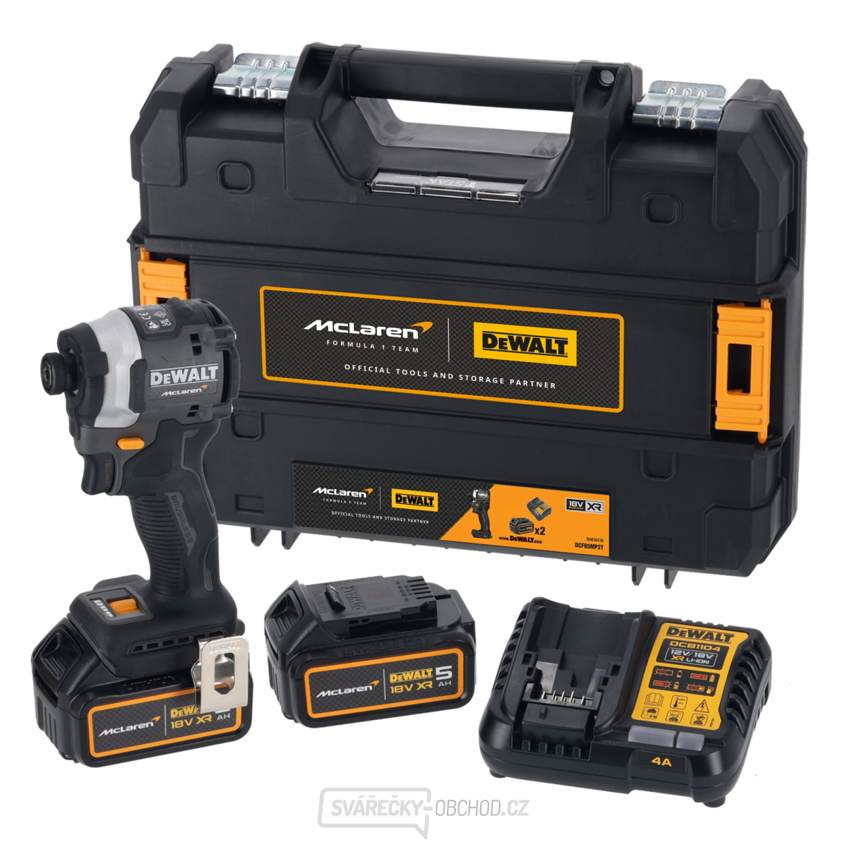 DeWalt McLaren rázový utahovák 1/4 DCF85MP2T + příslušenství