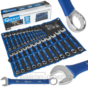 Leštěné vidlicové klíče s pryžovou protiskluzovou rukojetí 6-32mm 25 ks. CRV (4) Leštěné vidlicové klíče s pryžovou protiskluzovou rukojetí 6-32mm 25 ks. CRV (4) gallery main image