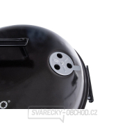 Kulatý gril na dřevěné uhlí s víkem a krytem - průměr roštu 39 cm (1) náhled
