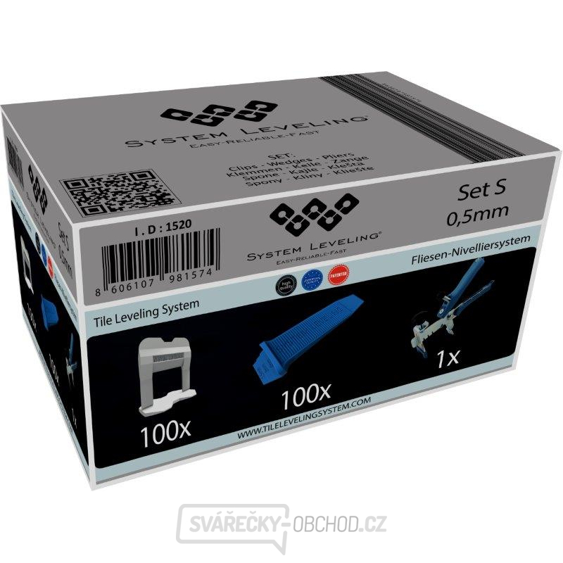 System Leveling - aplikační SET 100/100/1 - 0,5mm, karton