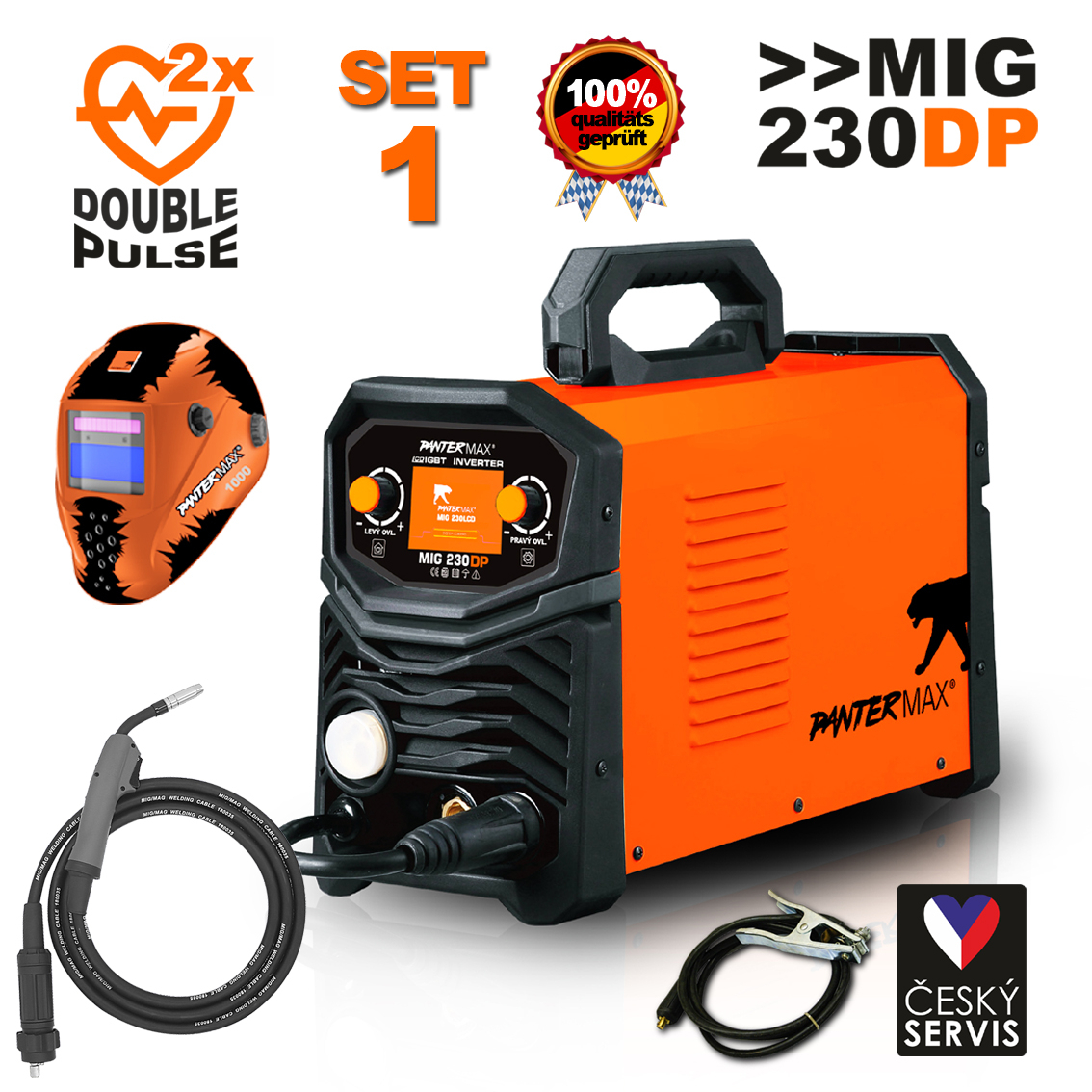 Levně PANTERMAX Svářecí invertor MIG230DP SET1 (MIG/MMA/TIG) PMMIG230DP_S01