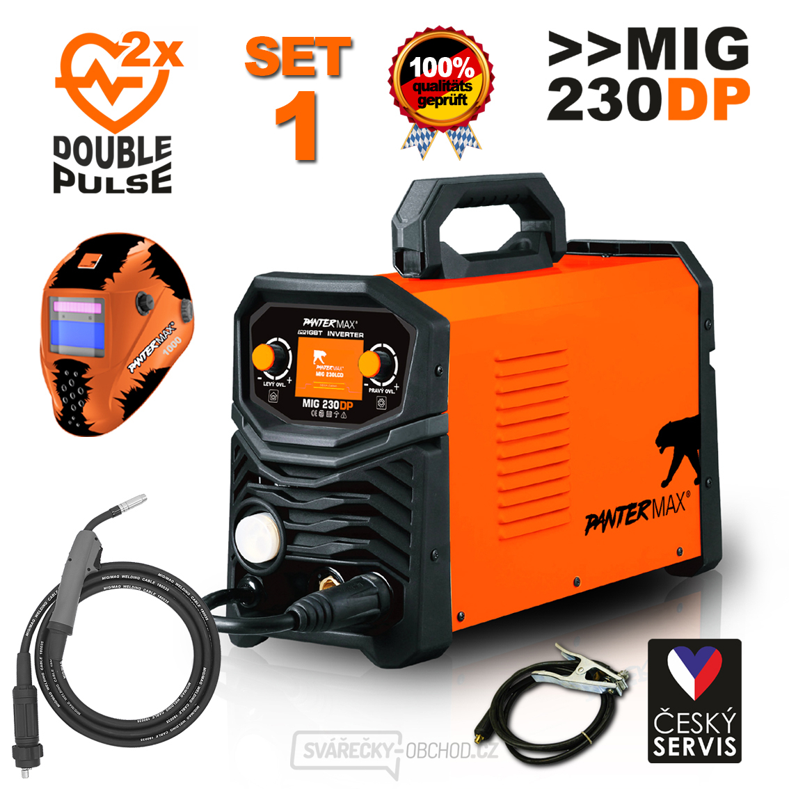 PANTERMAX® MIG230DP invertorová svářečka MIG/TIG/MMA SET1