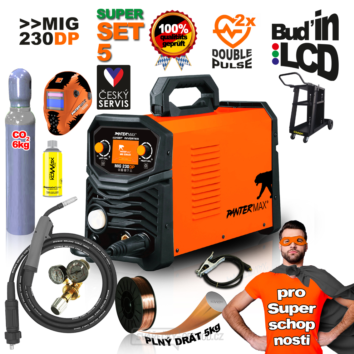 PANTERMAX® MIG230DP invertorová svářečka MIG/TIG/MMA SET5