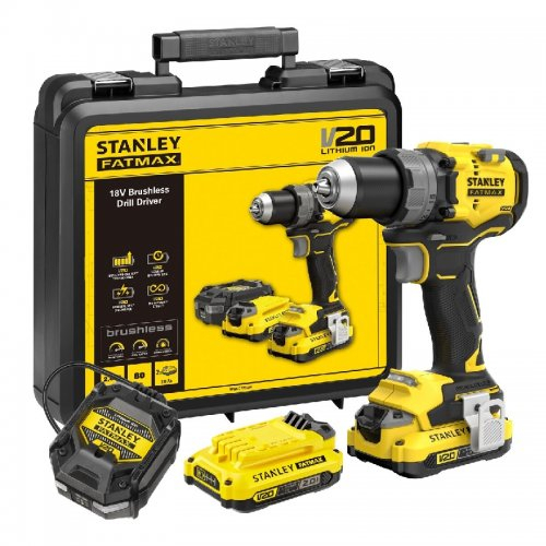 Levně Aku bezuhlíková vrtačka V20 18V 2x2,0Ah Stanley FatMax SFMCD725D2K SFMCD725D2K