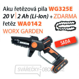Worx set WG325E - Aku řetězová pila 20V 1x2Ah + WA0142 - Řetěz - Powershare Worx set WG325E - Aku řetězová pila 20V 1x2Ah + WA0142 - Řetěz - Powershare gallery main image