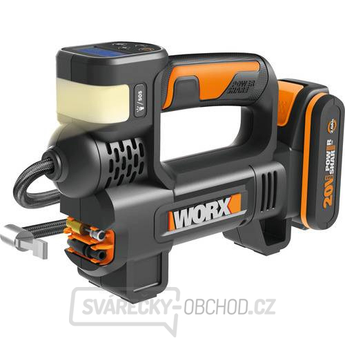 WX092 - Aku kompresor se svítilnou 20V, 1x 2.0Ah - Powershare