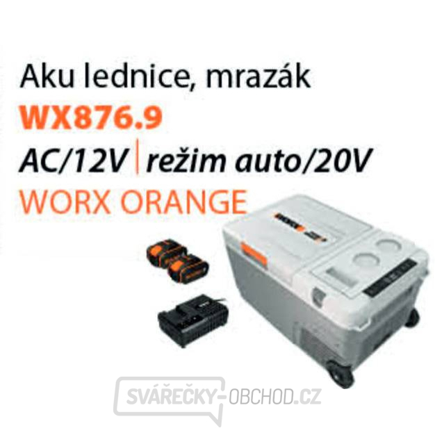 Worx set WX876.9 - Aku lednička / mrazák 20V + WA3611 2x4.0Ah - duální nabíječka - Powershare