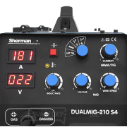 Sherman Invertorová svářečka DUALMIG 210 S4 s kolečky a policí na láhve + Hořák + Kabely Sherman Invertorová svářečka DUALMIG 210 S4 s kolečky a policí na láhve + Hořák + Kabely náhled
