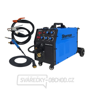 Sherman Invertorová svářečka DUALMIG 210 S4 s kolečky a policí na láhve + Hořák + Kabely Sherman Invertorová svářečka DUALMIG 210 S4 s kolečky a policí na láhve + Hořák + Kabely gallery main image