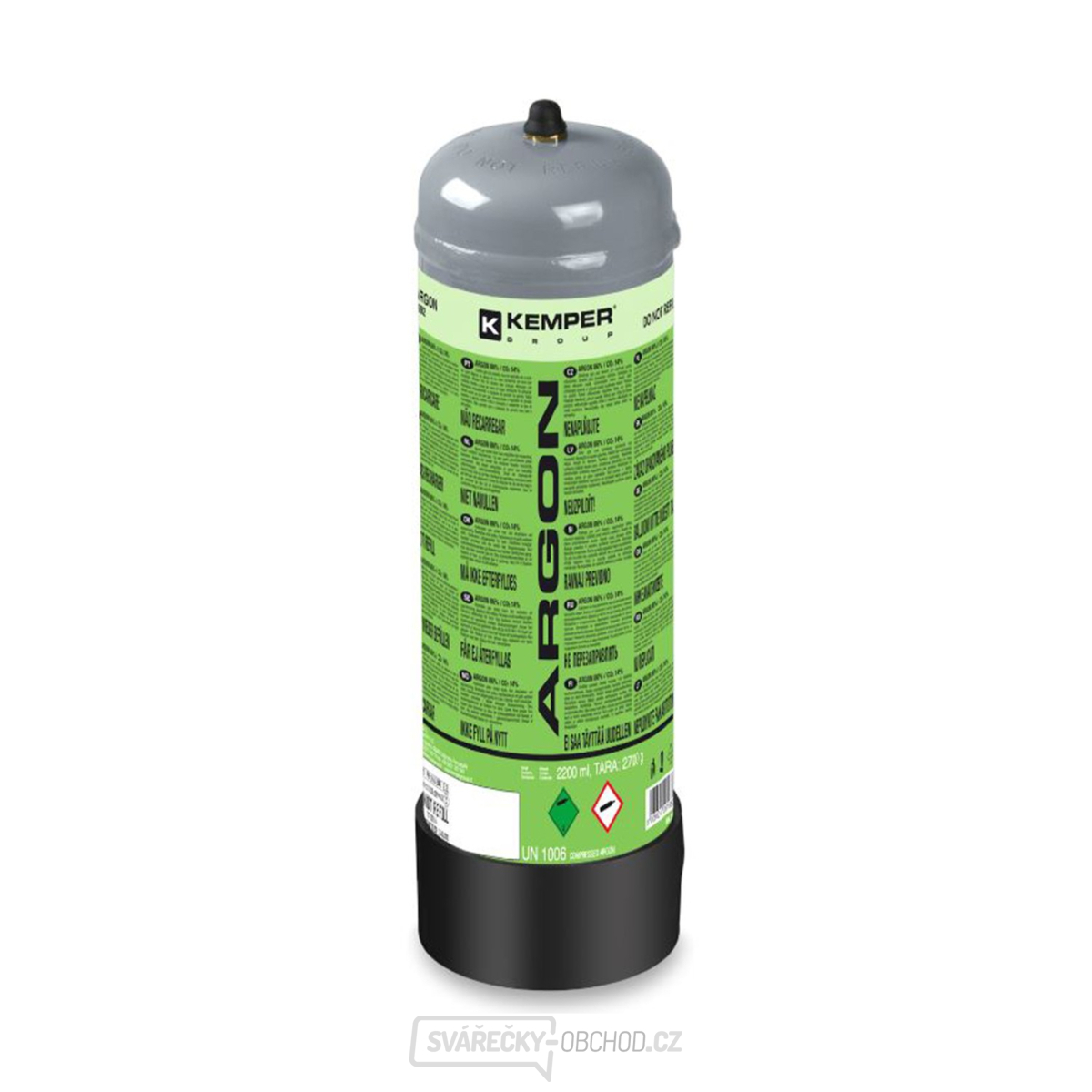 ARGON 2,2 l, 110 barů,  M10 x 1 LH