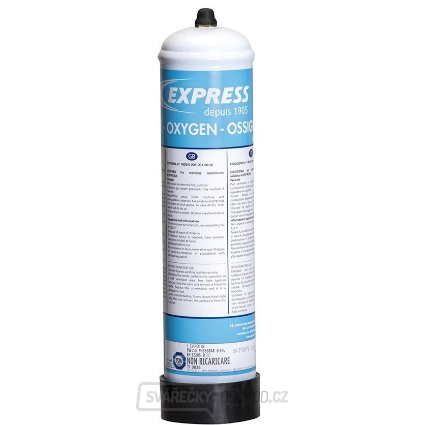 Kyslík/Oxygen 110 l (110 barů), závit M10x1