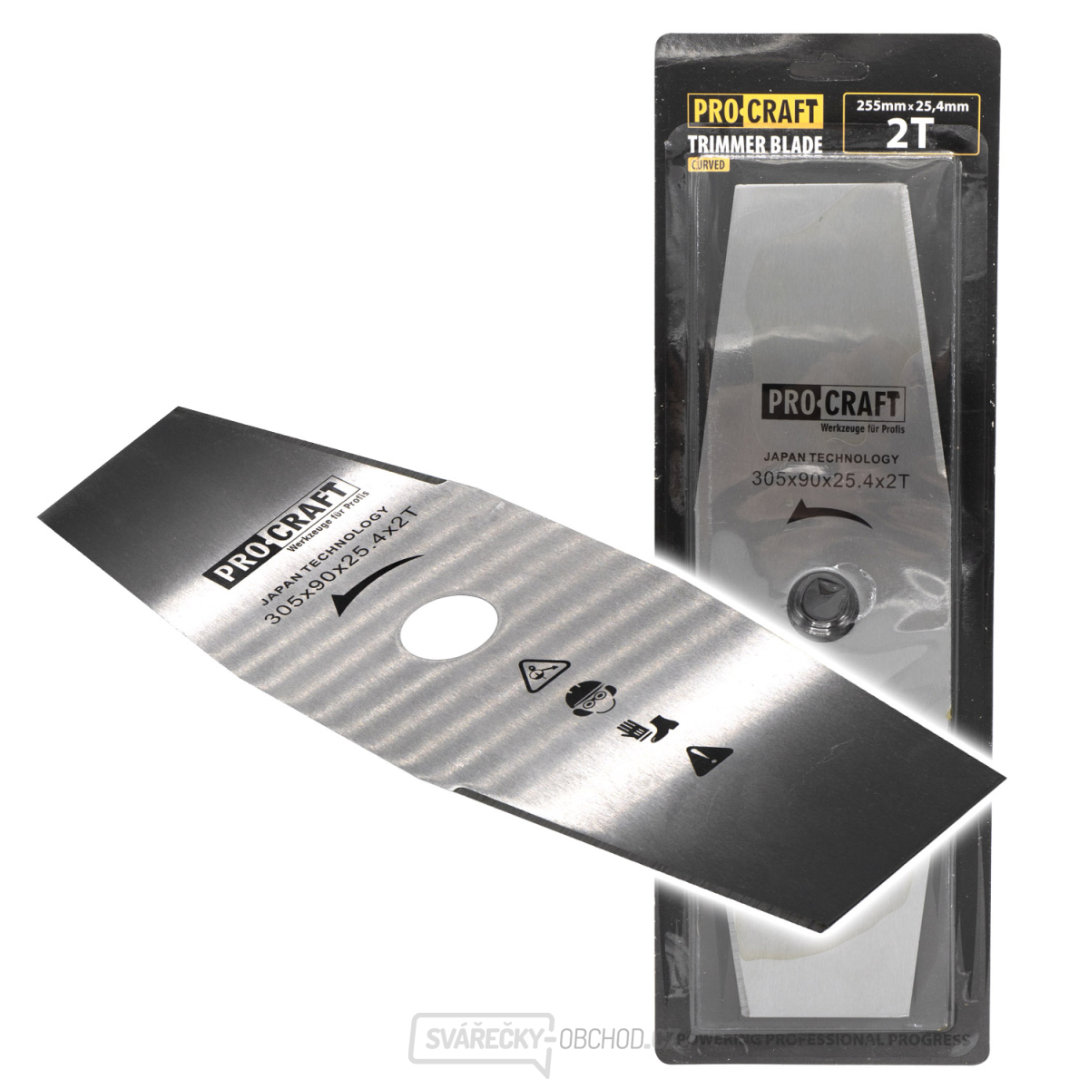 Nůž křovinořezu (305*90*25.4) 2T (nerez) PROCRAFT | H-2T/H