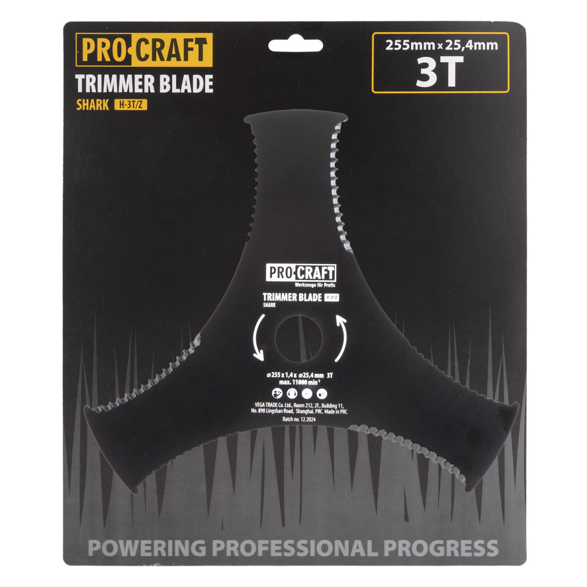 Levně Nůž křovinořezu (D255*25.4) 3T vroubkovaný PROCRAFT | H-3T/Z H-3T/Z