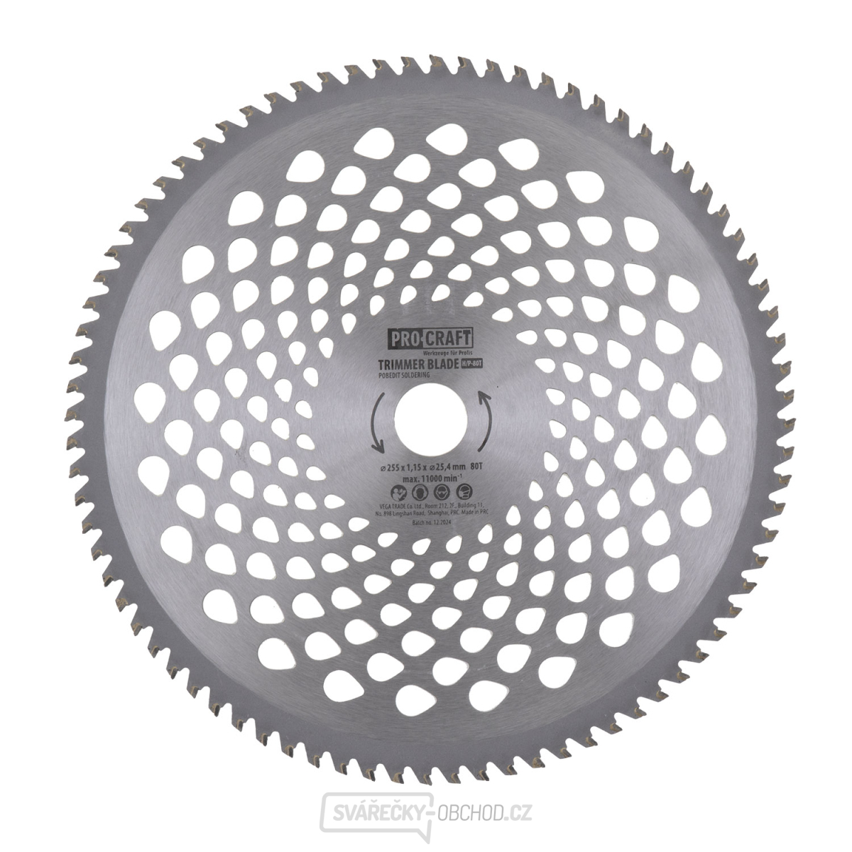 Nůž křovinořezu (kotouč) (D255*25.4)  80T PROCRAFT | H-80T