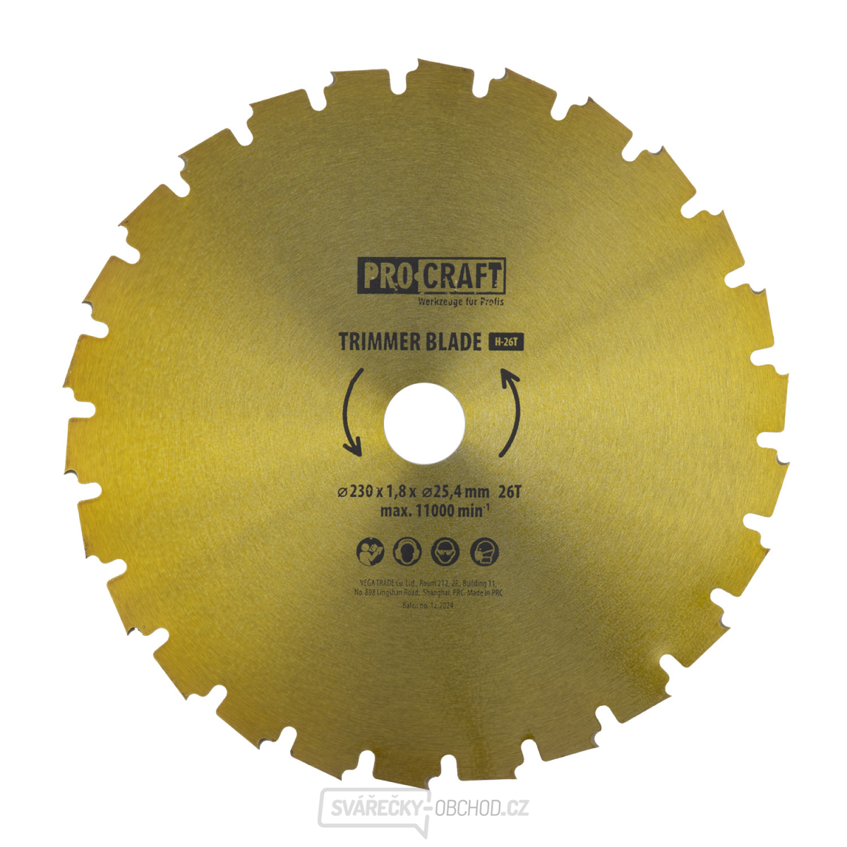 Nůž křovinořezu (kotouč) (D230*25.4) 26T PROCRAFT | H-26T