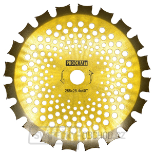 Nůž křovinořezu (kotouč) (D255*25.4) 40Т  (oboustranný) (gold) PROCRAFT | H/P-2/G gallery main image