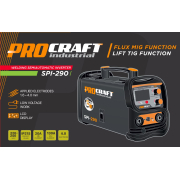 Kombinovaná invertorová svářečka Co Flux - trubičkový drát, MMA, TIG lift Procraft SPI-290 | SPI-290 náhled