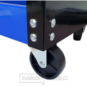 Dílenský vozík 3PA se třemi policemi a bočními stěnami - modrý náhled