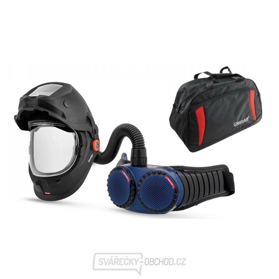 Filtrační souprava s FJ CleanAir AerGO a kuklou Omnira COMBI air Ready 2 Work