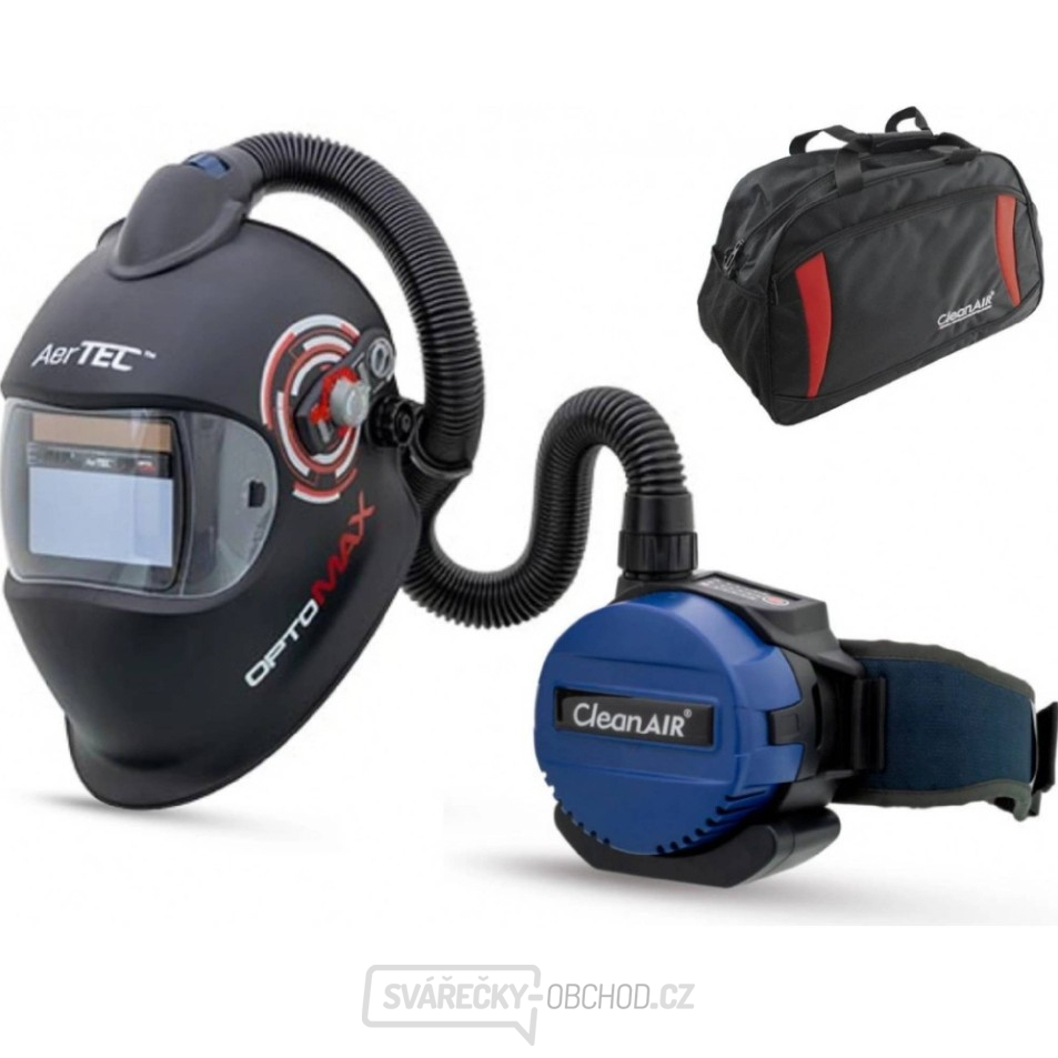 Set Svářečská kukla AerTEC OptoMAX Air + CleanAIR Basic