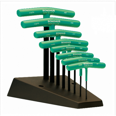 BONDHUS Sada T-klíčů TTHX 8 torx T9-40+stojan 33034.01