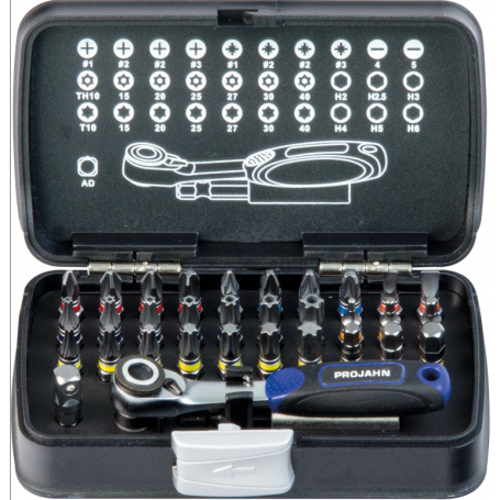 PROJAHN PR-Color-Bit-box 1/4/33 dílů s ráčnou 4095.24