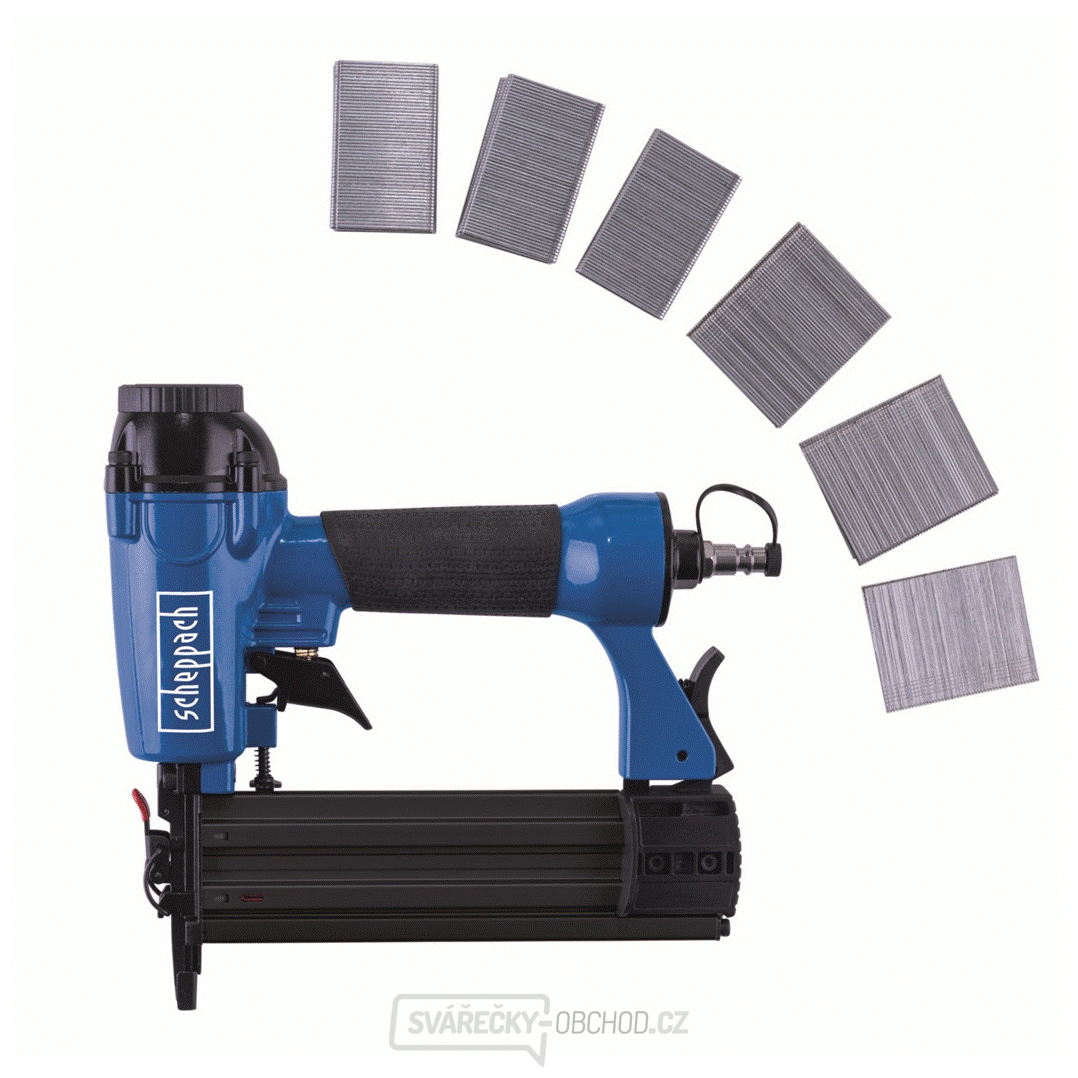 Scheppach 2 v 1 pneumatická sponkovačka/hřebíčkovačka