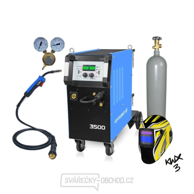 Multi MIG Synergic KÜHTREIBER KITin 3500 + Hořák + Ventil + Kukla + láhev CO2 plná