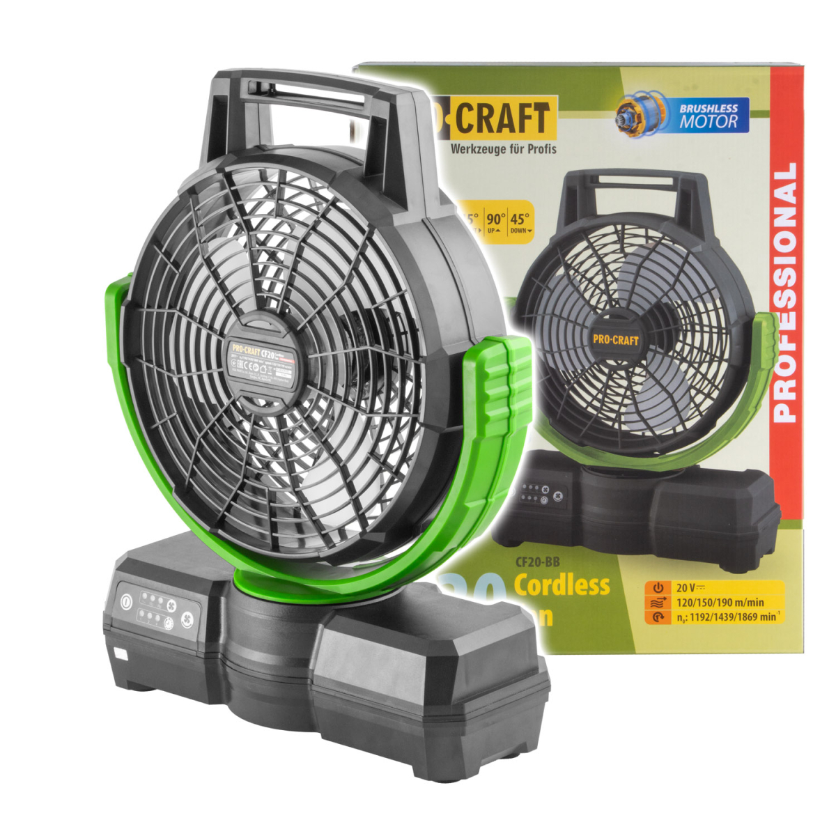 Levně Aku ventilátor Procraft CF20 (bez baterie a nabíječky) | CF20 bb CF20 bb
