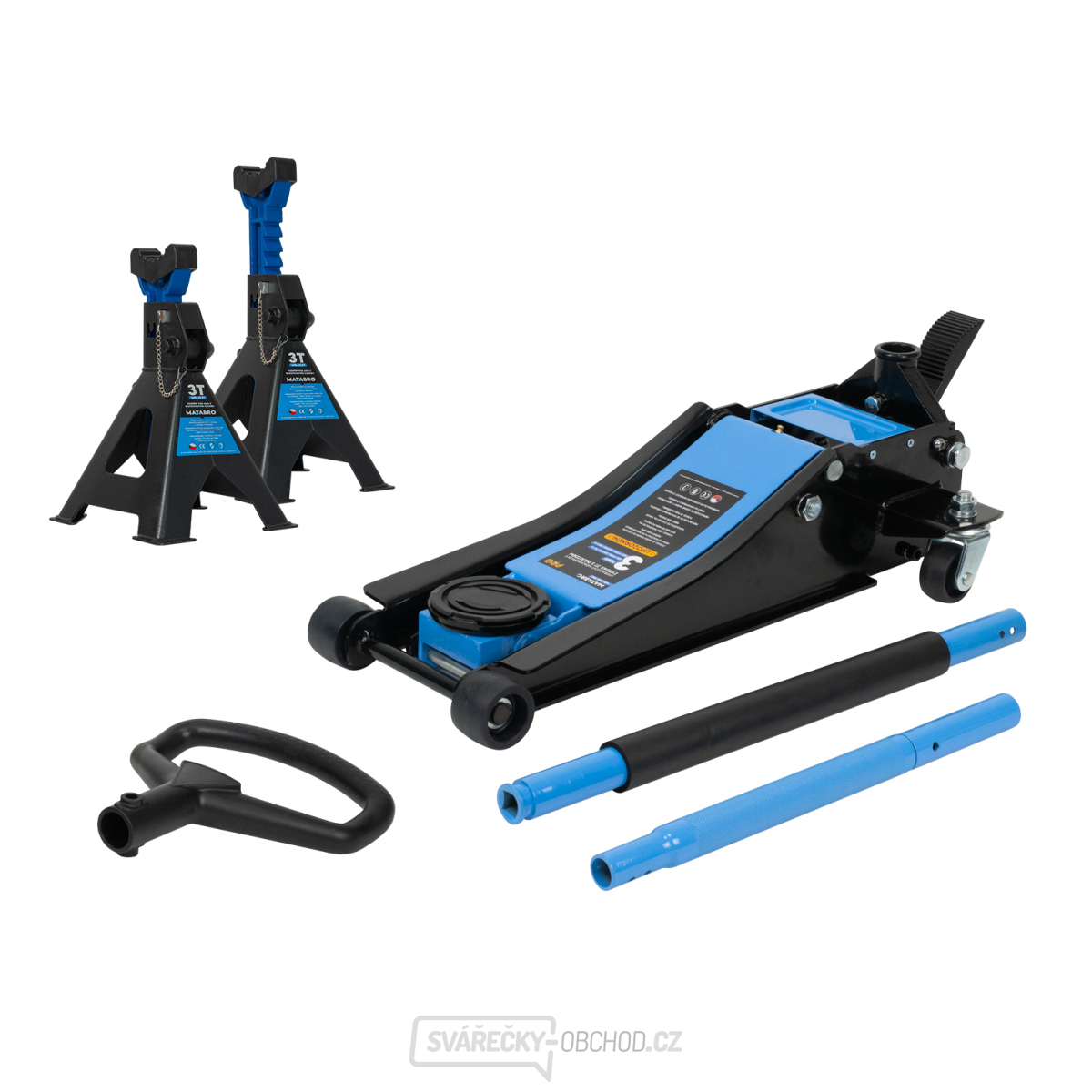 AKČNÍ SET Nízkoprofilový hydraulický zvedák (hever) 3t MB-LPJB-PRO s podpěrami 3t MB-JS3T