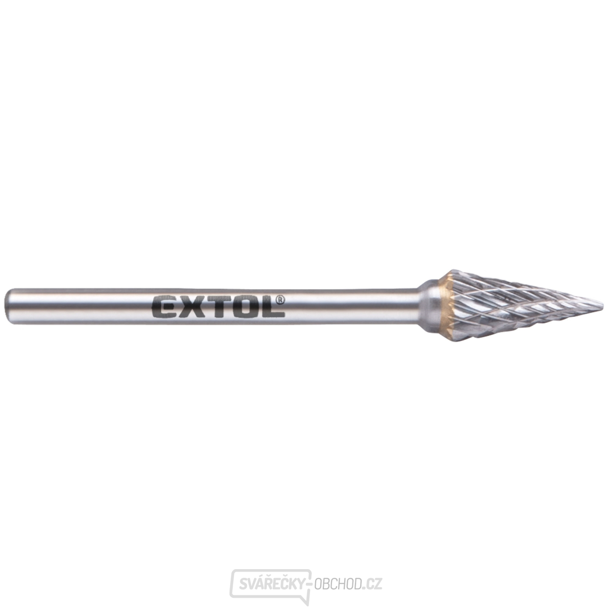 fréza karbidová, konická-jehlan, ⌀6x13mm, ⌀stopky 3mm, sek střední (double-cut)