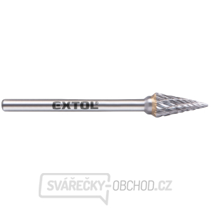 fréza karbidová, konická-jehlan, ⌀6x13mm, ⌀stopky 3mm, sek střední (double-cut) gallery main image