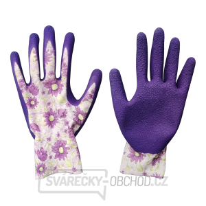 rukavice polyesterové, bezešvé, polomáčené v latexu, velikost 7