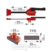 svěrka přítlačná horizontální - k multif. stolůlm s otvory O 20mm, 0-120mm náhled