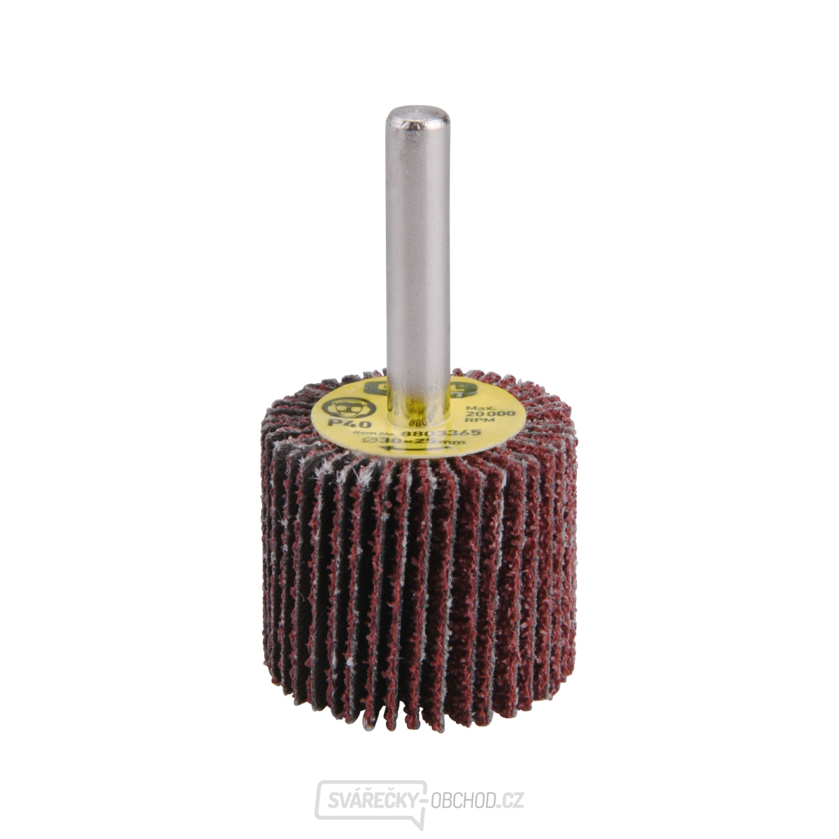 Kotouč lamelový brusný na stopce, O 30x25x6mm, P40