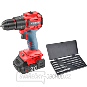 Vrtací šroubovák aku s příklepem SHARE20V, BRUSHLESS, 2Ah (2×) Vrtací šroubovák aku s příklepem SHARE20V, BRUSHLESS, 2Ah (2×) gallery main image