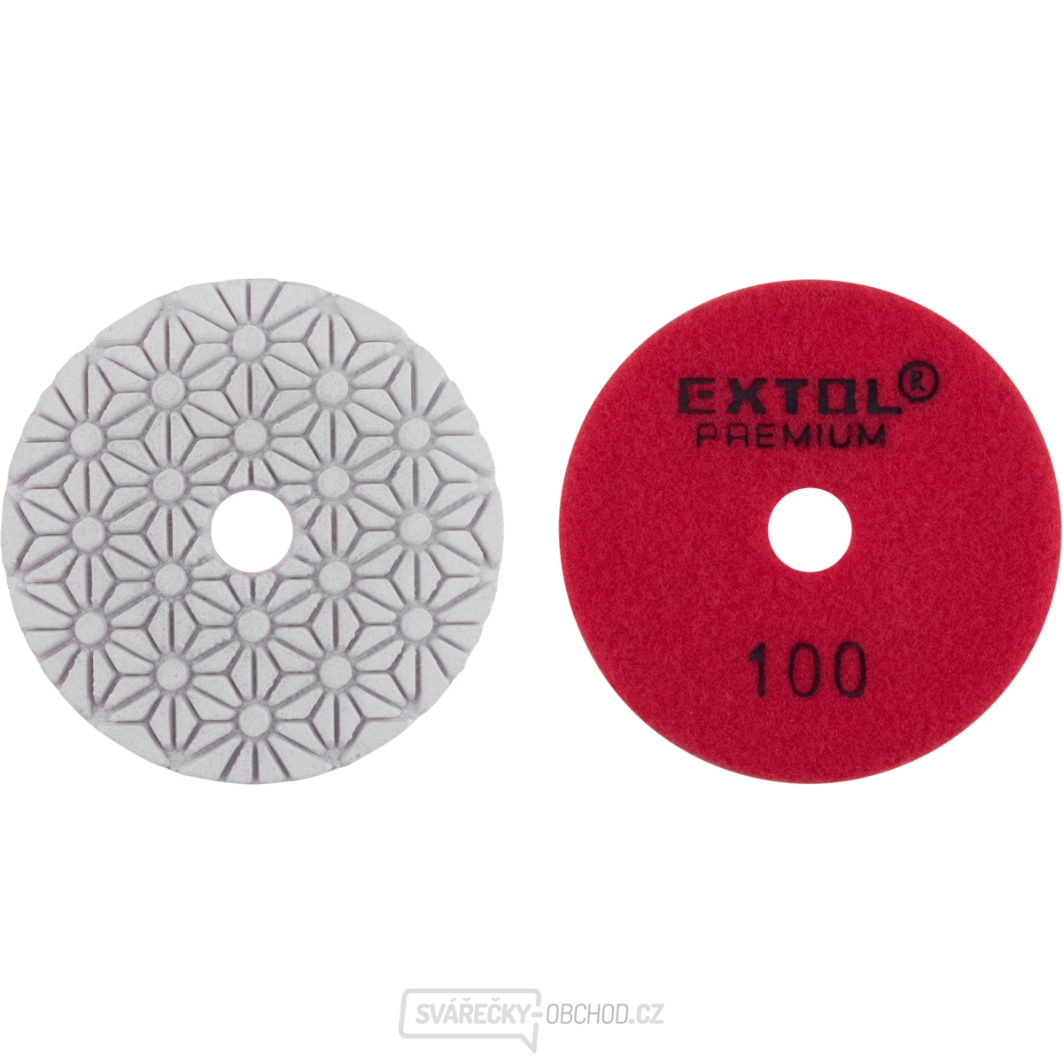 kotouč diamantový leštící na obklady, O100mm, P100, suchý zip