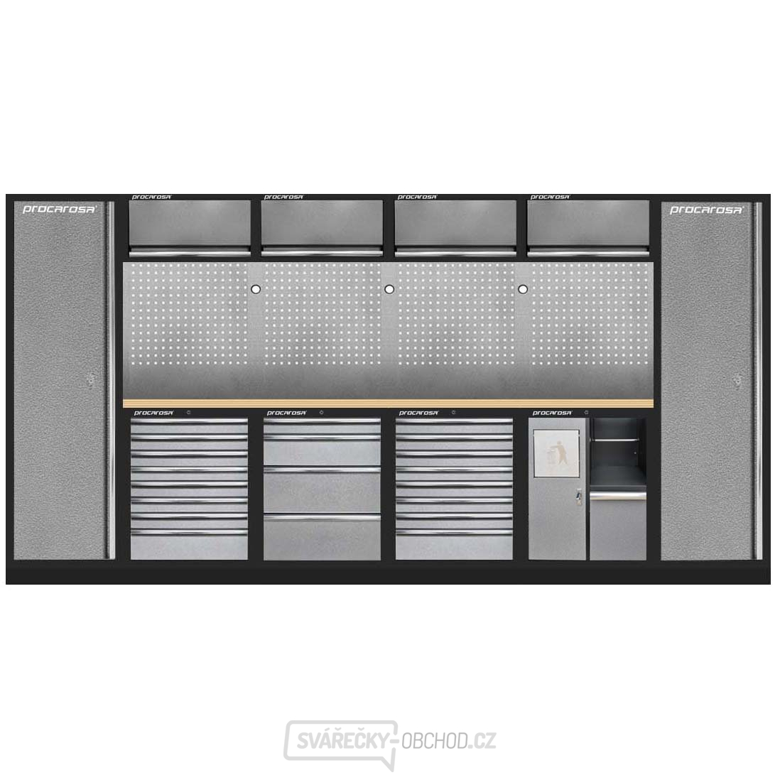 Sestava dílenského nábytku Procarosa PROFI L 8481A Pracovní deska: dřevěná