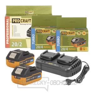 Sada dvě baterie 20V 4Ah Procraft 20/4 Turbo a nabíječka na dvě baterie 20/2 | S20-4TURBO/20-2 gallery main image