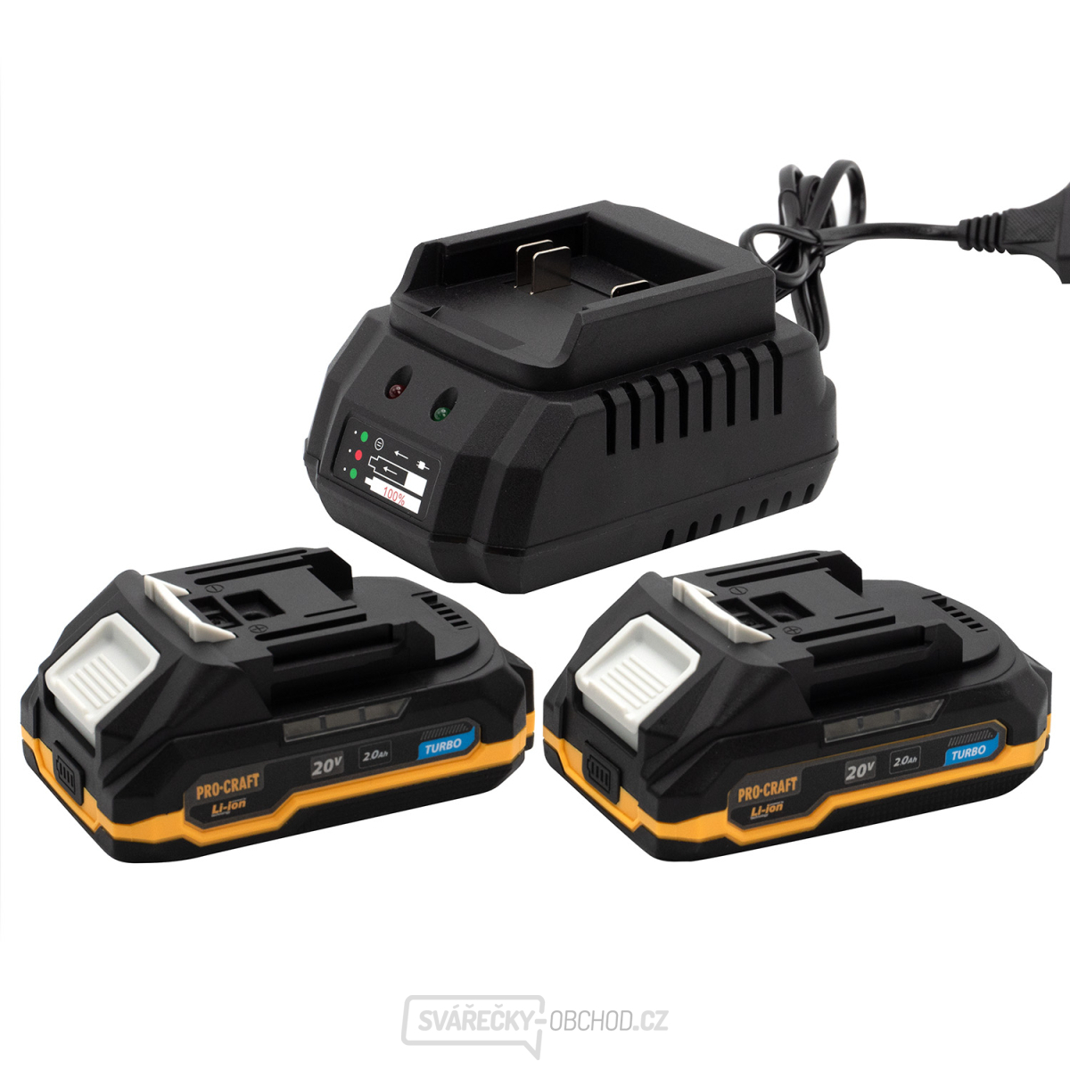 Sada baterie 20V 2Ah (2 ks) + 1 nabíječka Procraft PBC-Set 1 | PBC-Set 1