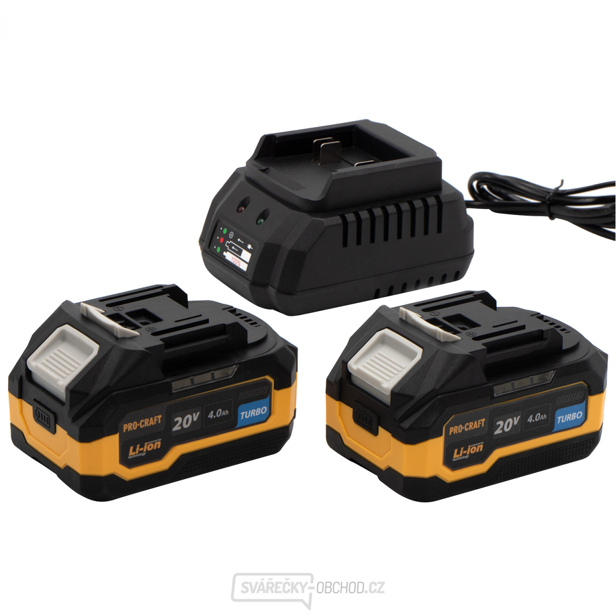 Sada baterie 20V 4Ah (2 ks) + 1 nabíječka Procraft PBC-Set 2 | PBC-Set 2