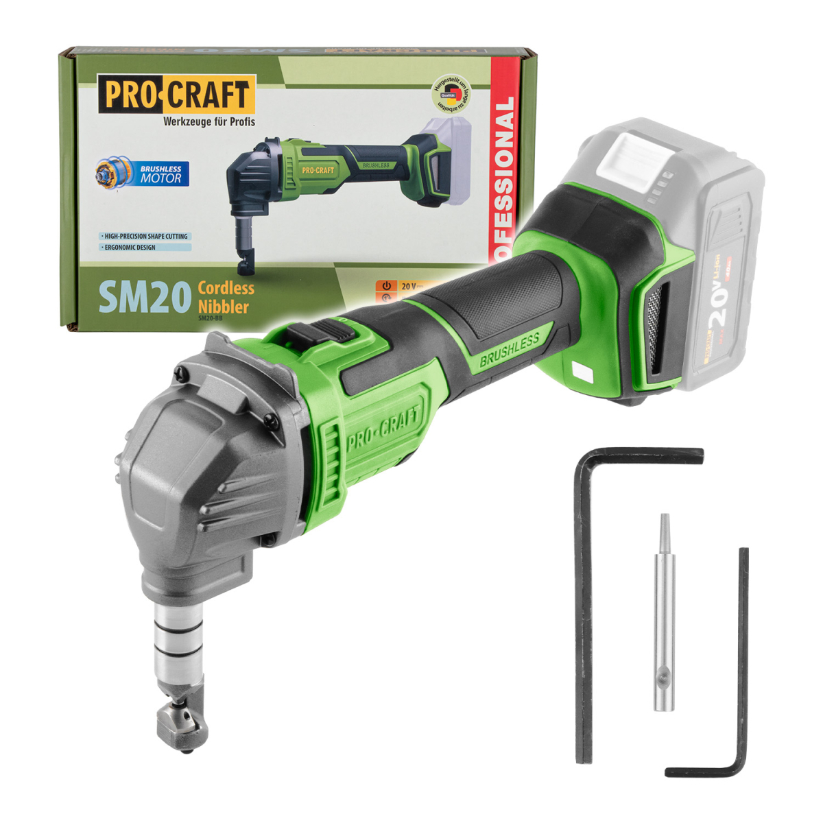 Levně Aku nůžky na plech Procraft SM20 (bez baterie a nabíječky) | SM20bb SM20bb